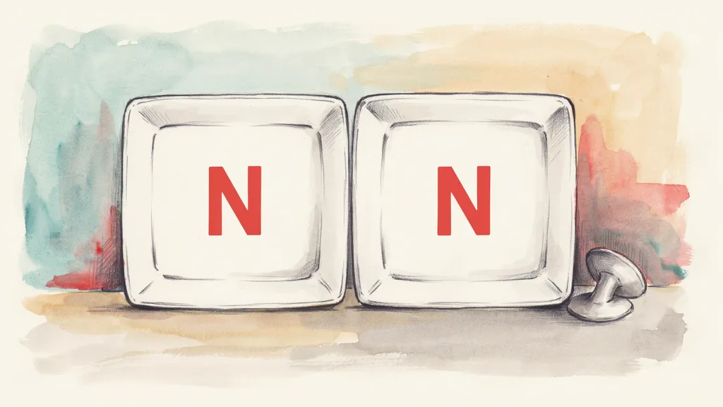 Illustration of a pair of N-plates — a red letter N on a white square with a border — beside a suction-cup mount
